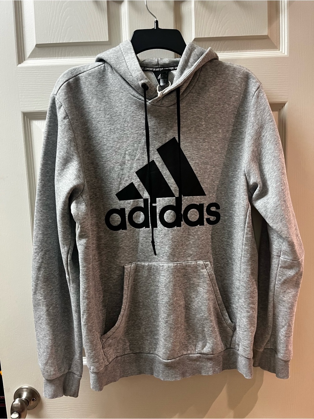 Men’s Adidas Gray Hoodie with Black Logo